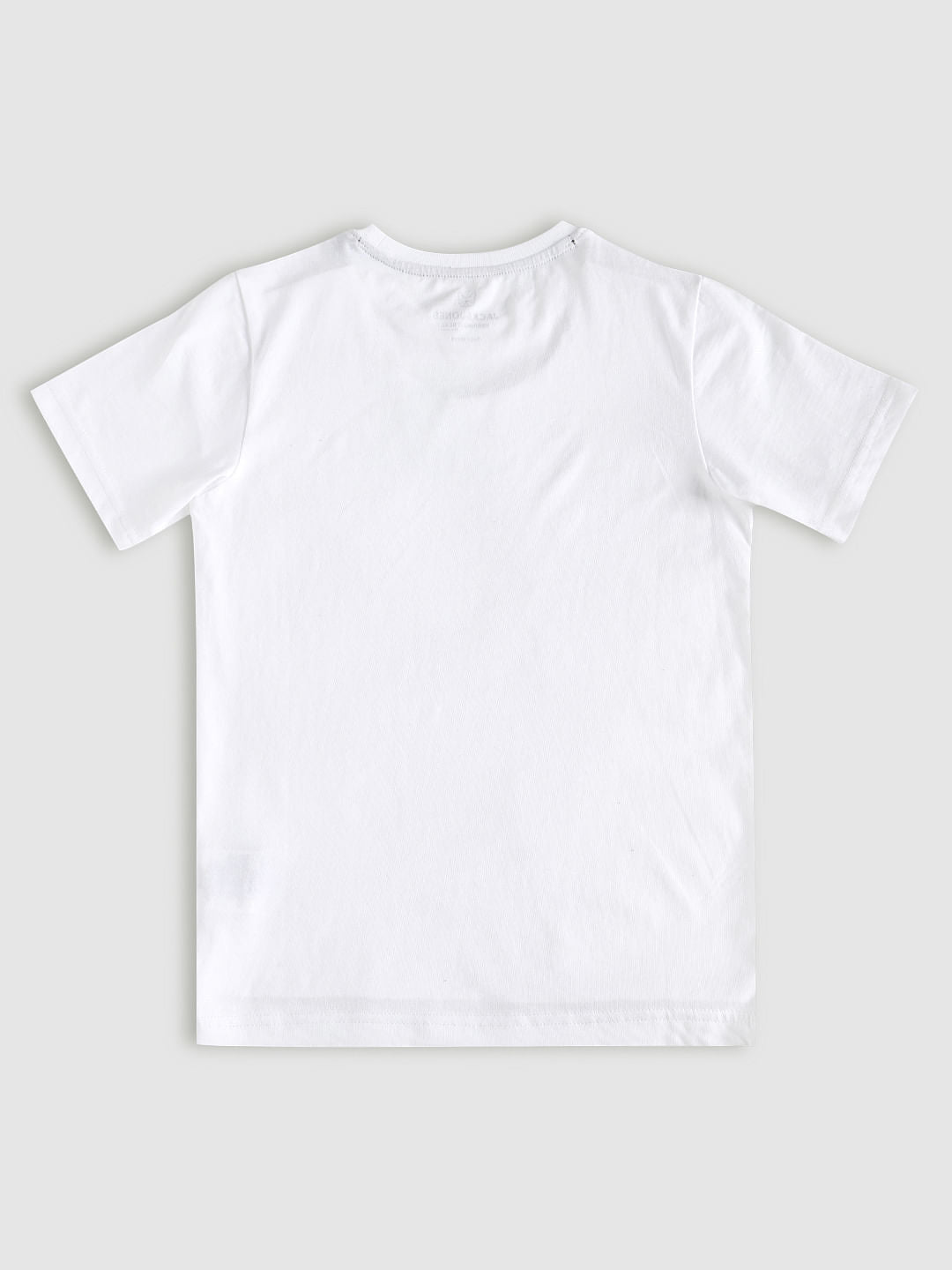 Boys White Graphic Print Crew Neck T-Shirt