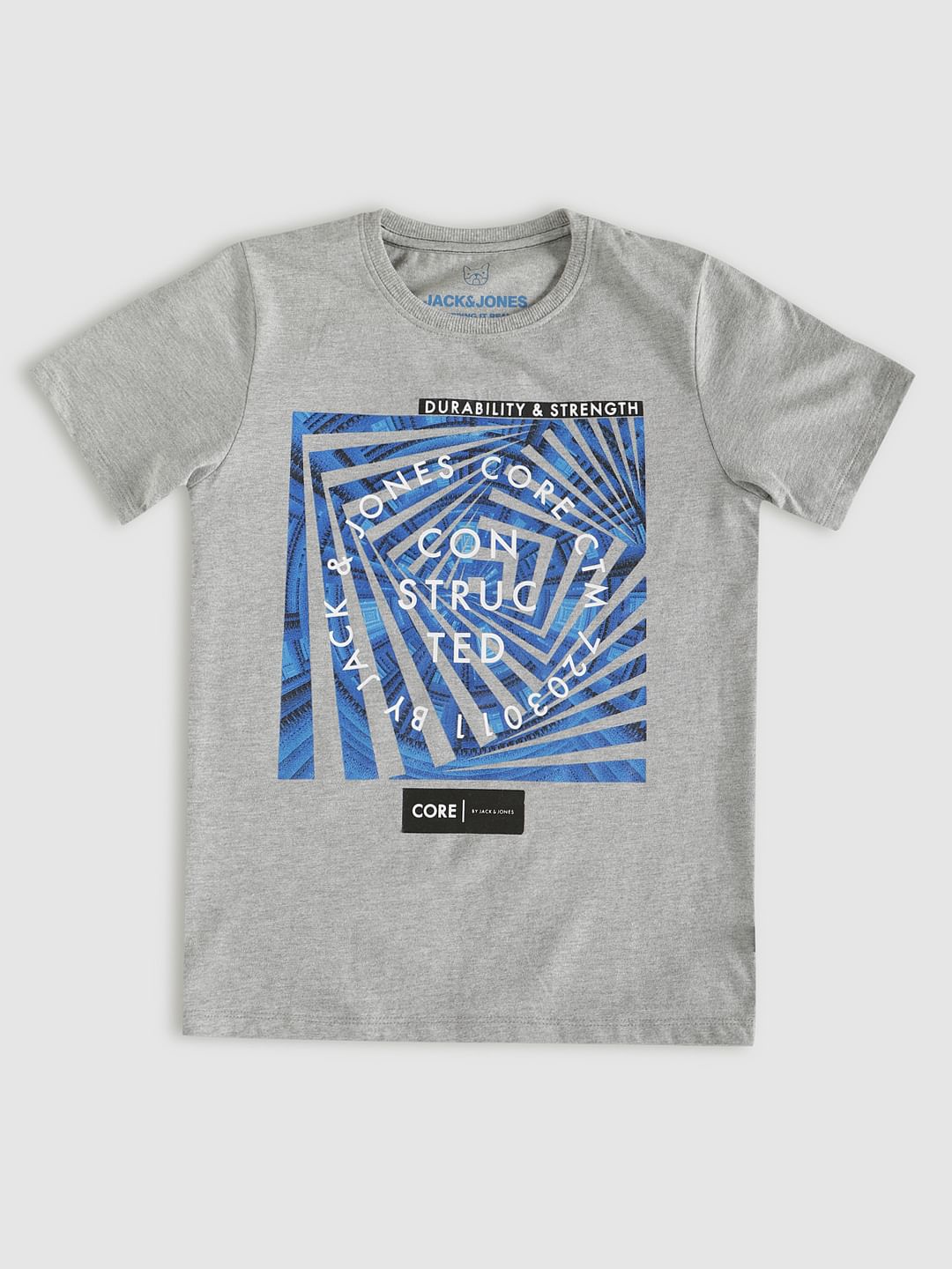 Boys Grey Graphic Print Crew Neck T-Shirt
