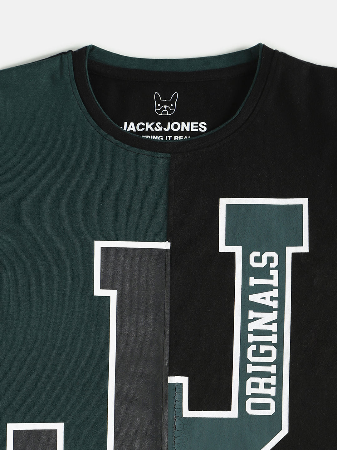 Boys Black Colourblocked Crew Neck T-shirt