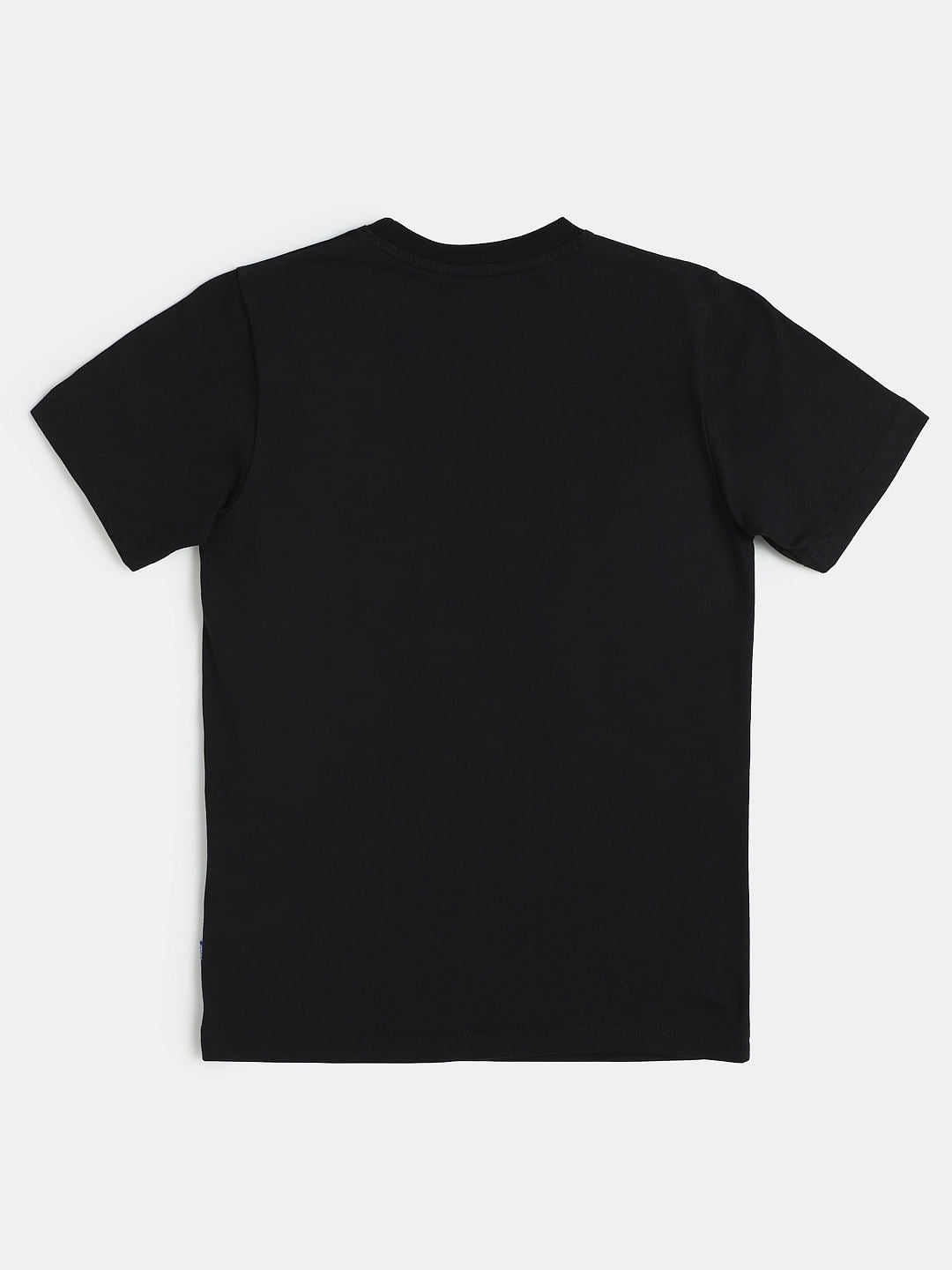 Boys Black Graphic Print Crew Neck T-shirt