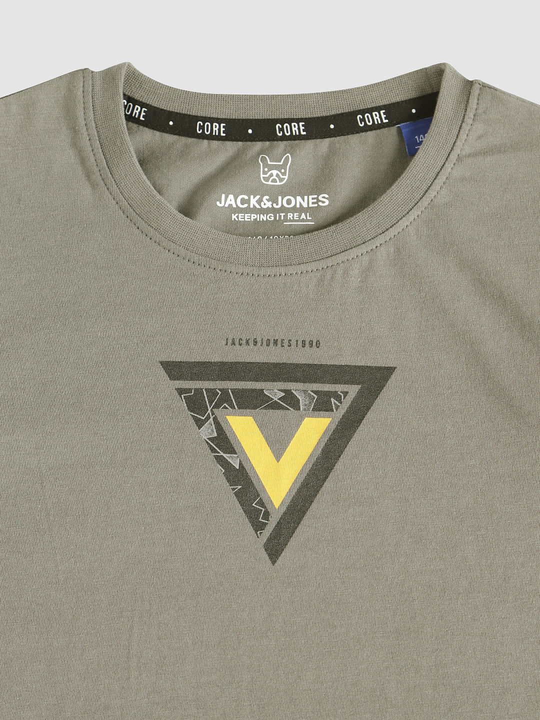 Boys Grey Tape Detail Crew Neck T-Shirt