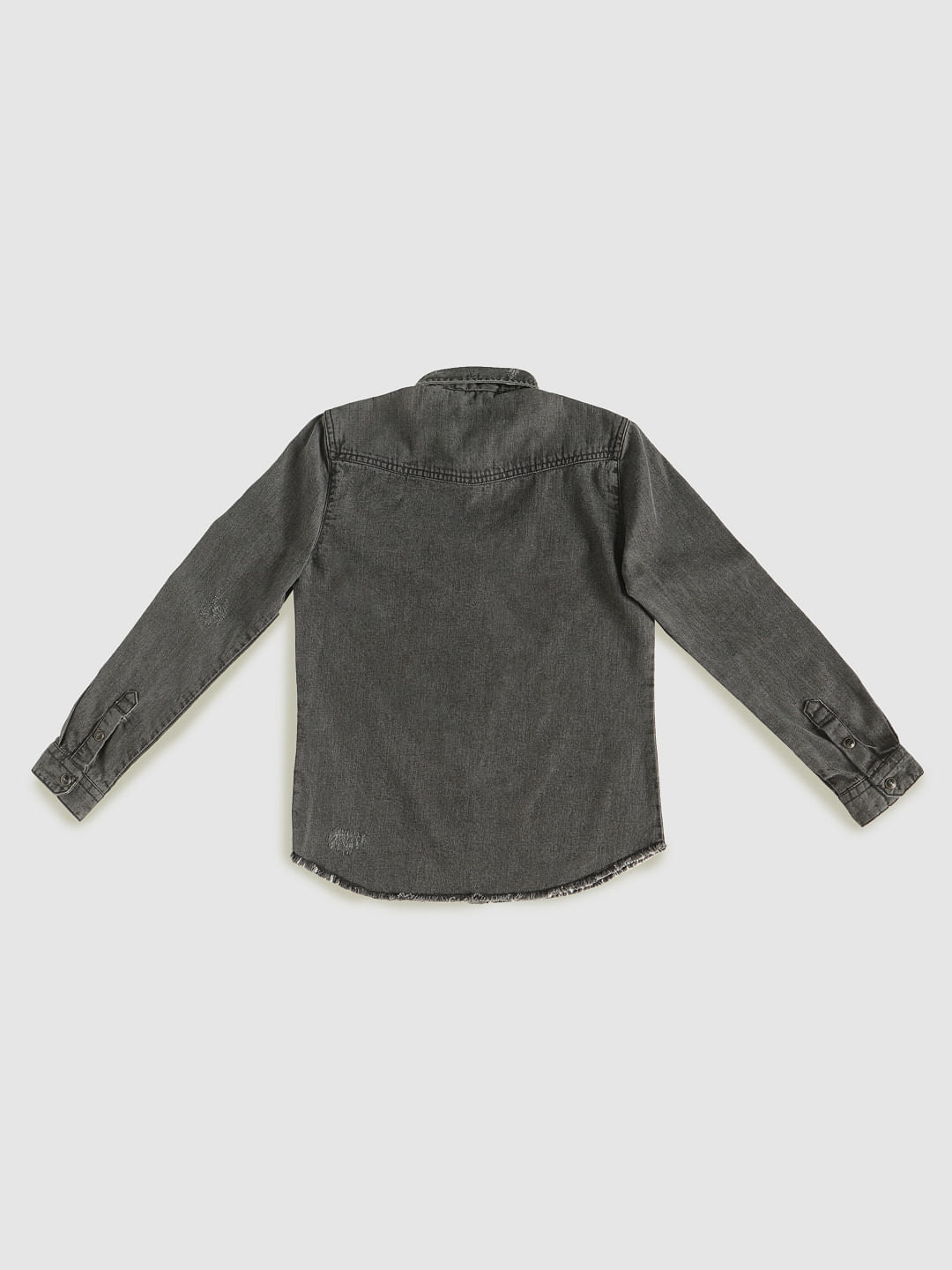 Boys Black Faded Full Sleeves Shirt