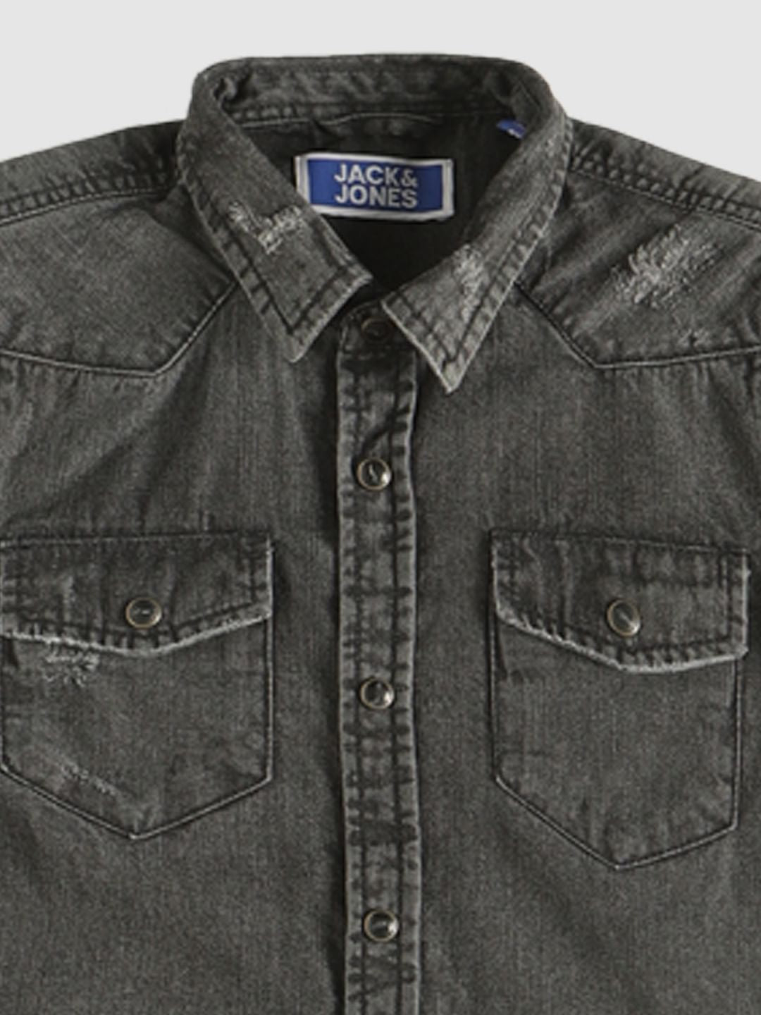 Boys Black Faded Full Sleeves Shirt