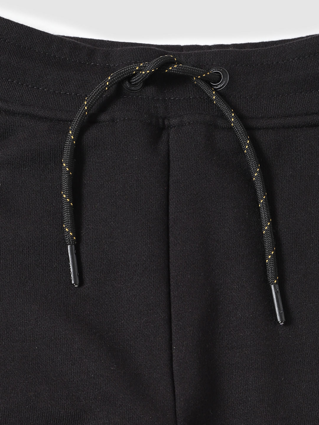 Boys Black Mid Rise Tape Detail Sweatpants