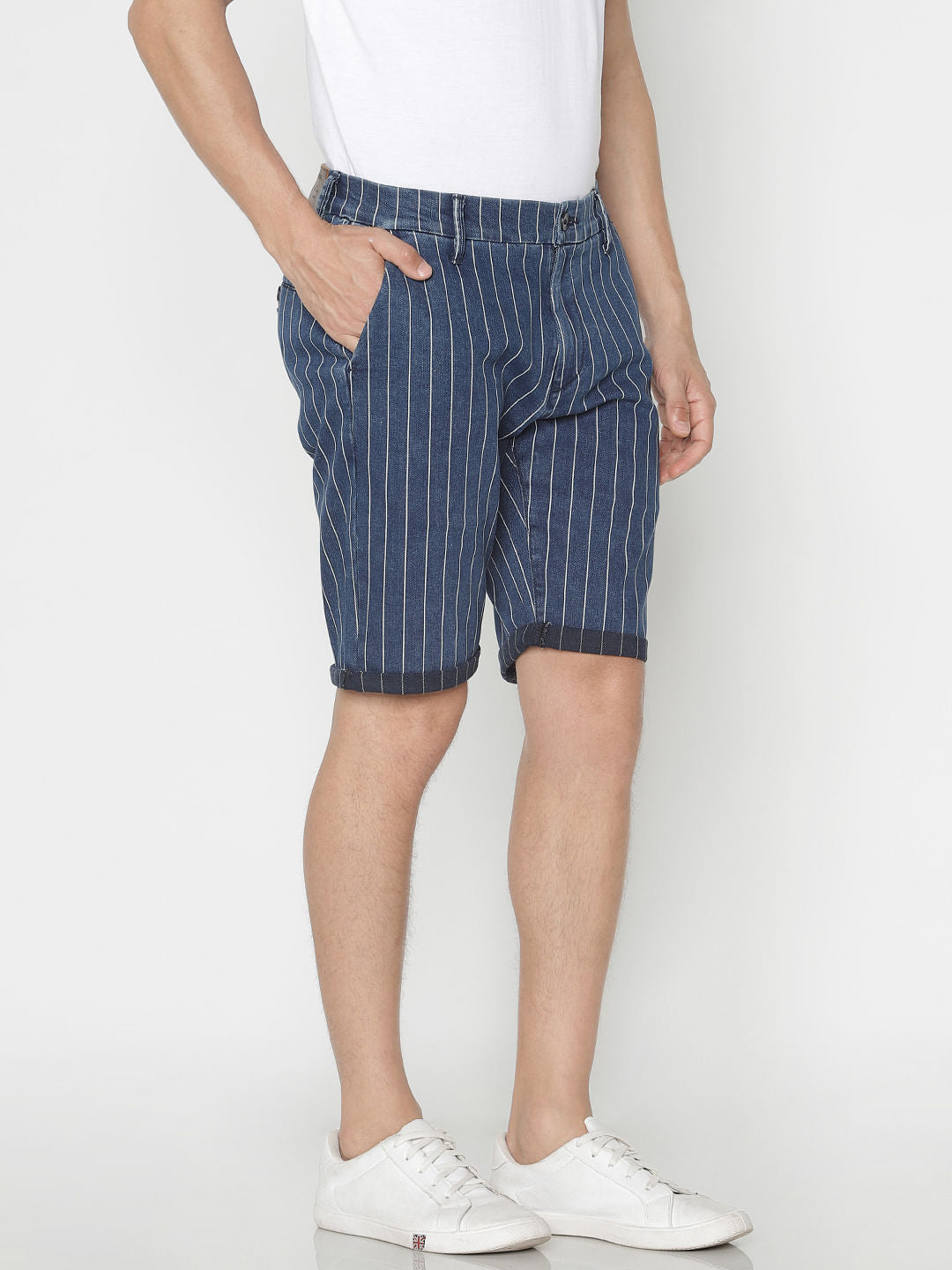 Blue Striped Shorts