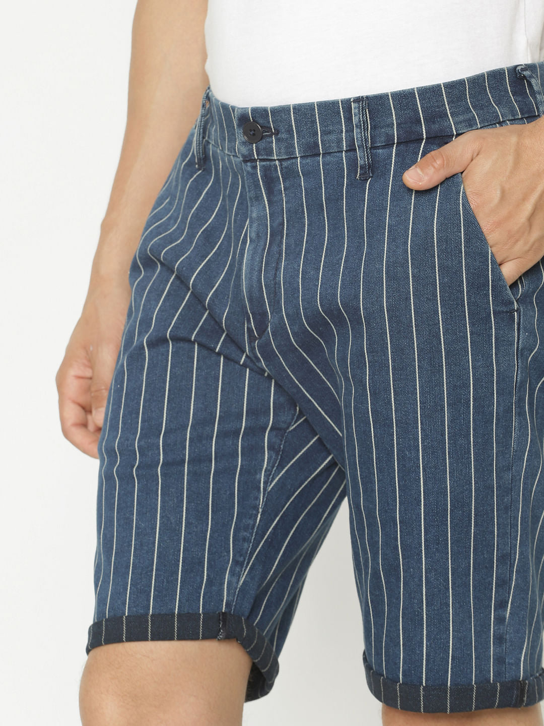 Blue Striped Shorts