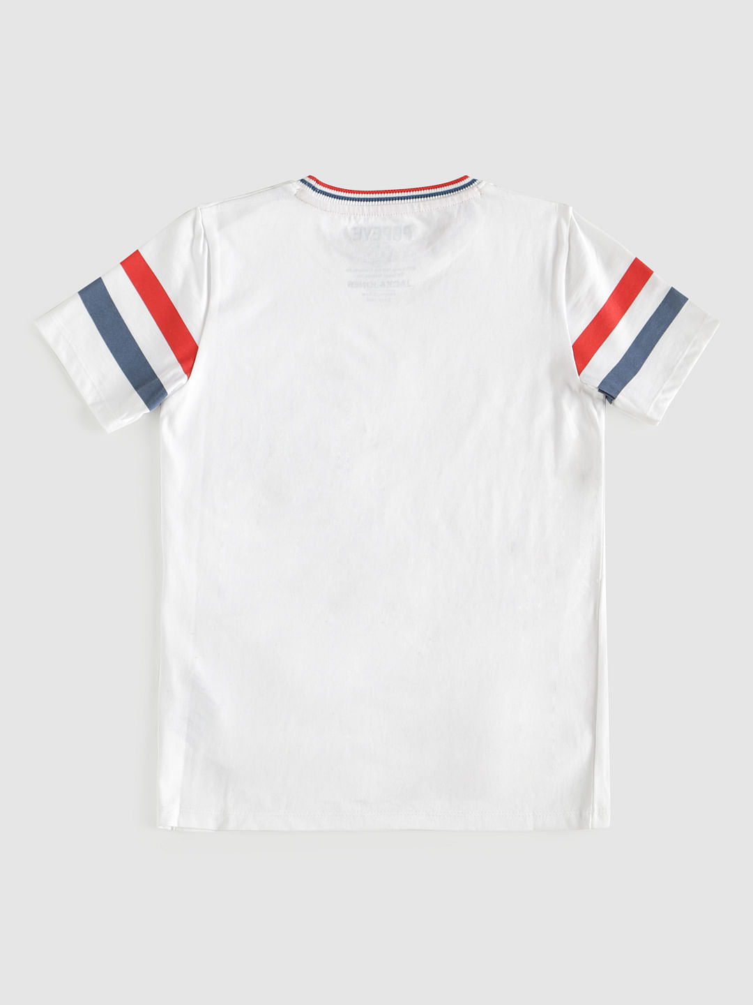 Boys X Popeye White Printed Crew Neck T-Shirt