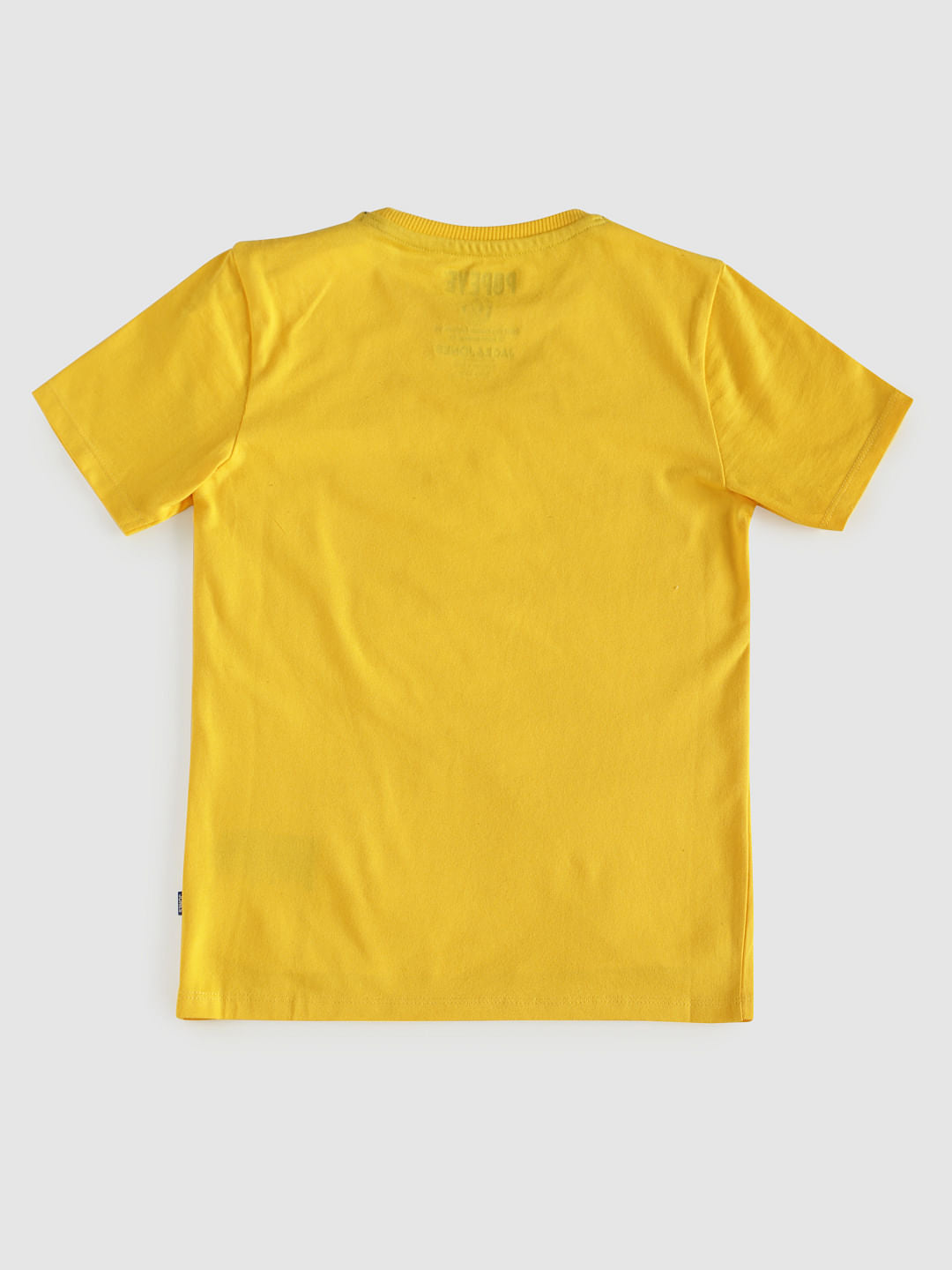 Boys X Popeye Yellow Printed Crew Neck T-Shirt