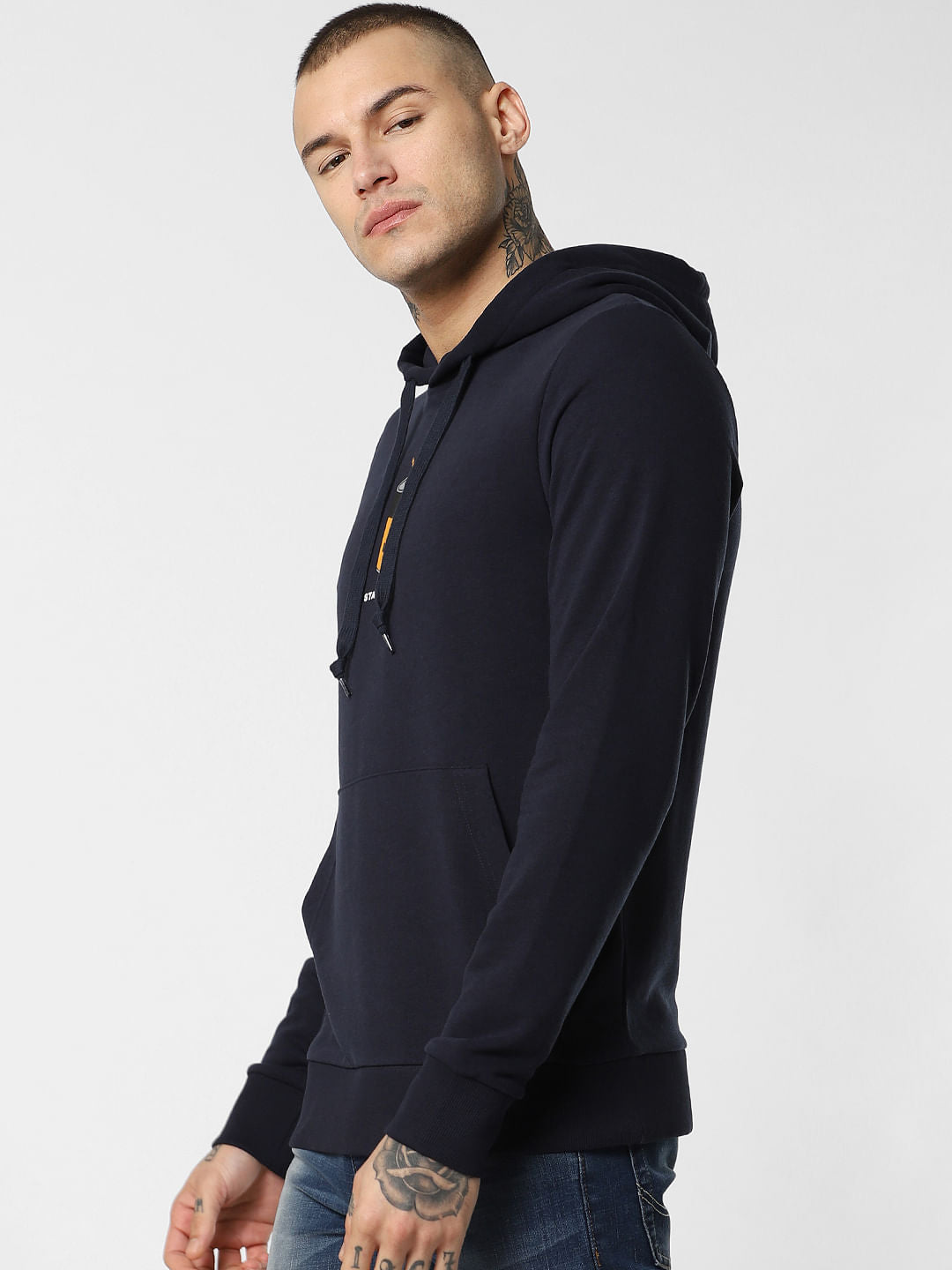 Navy Blue Hooded Sweatshirt