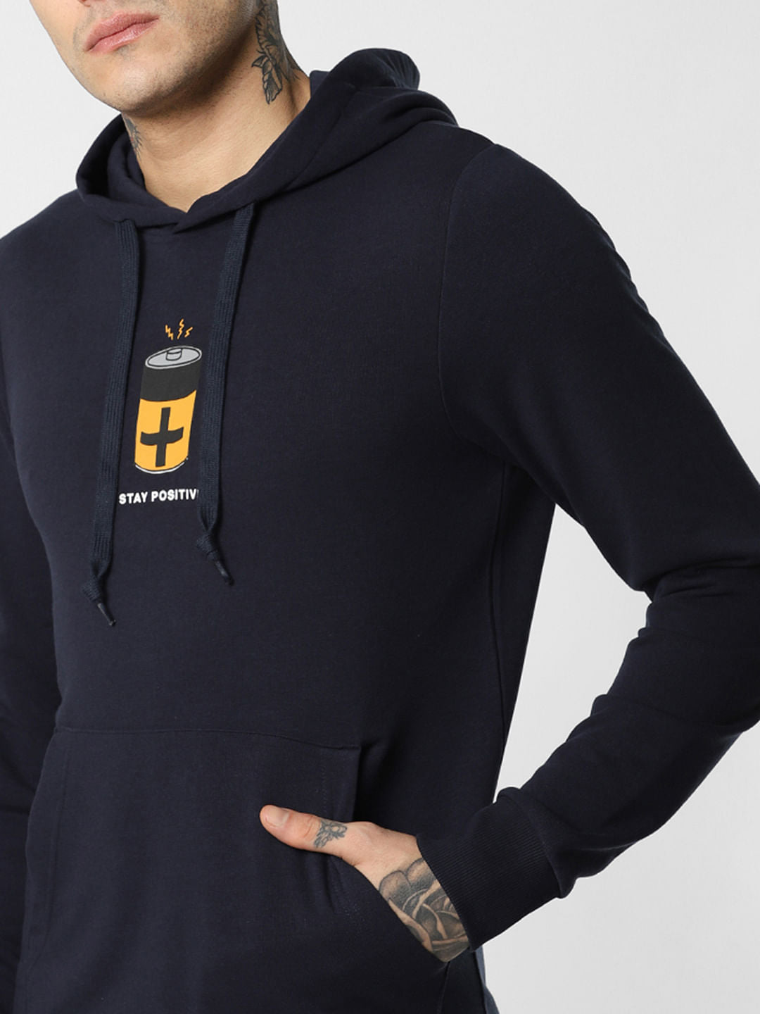 Navy Blue Hooded Sweatshirt