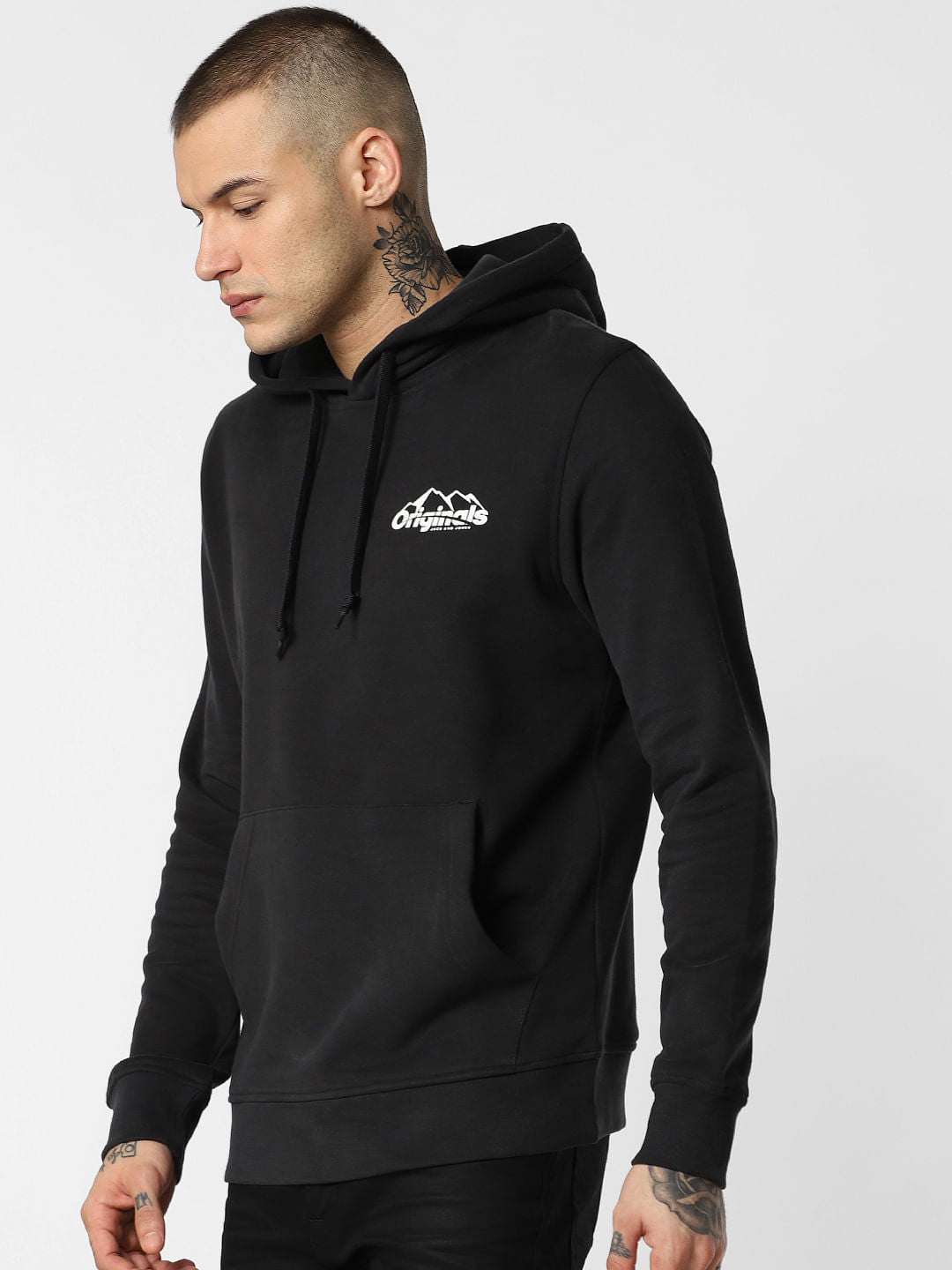 Black Back Patch Print Sweatshirt