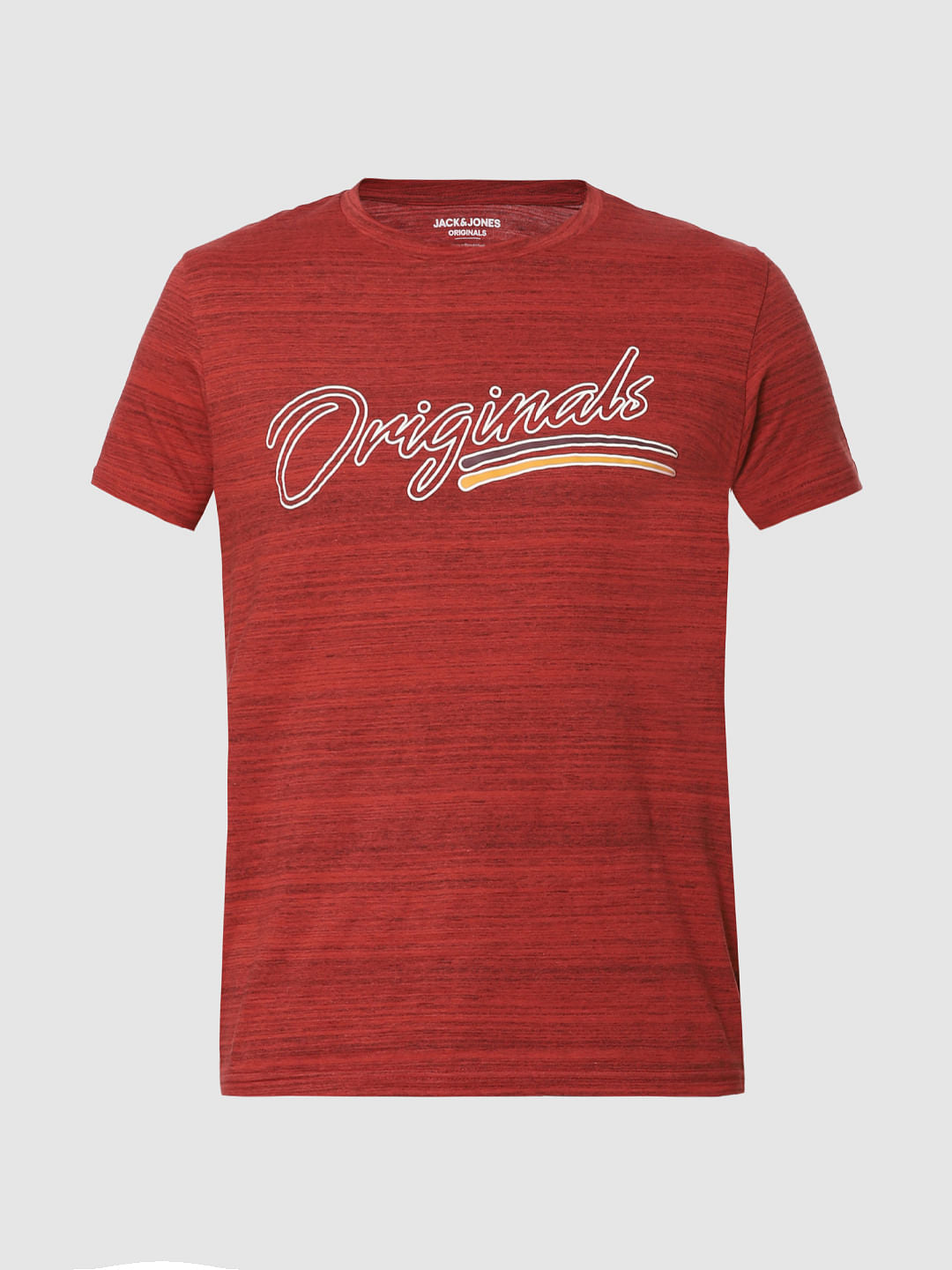Red Logo Print Crew Neck T-Shirt