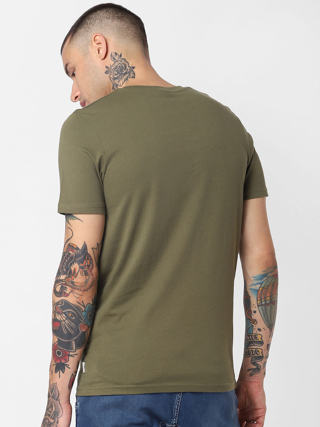 Green Graphic Print Crew Neck T-Shirt