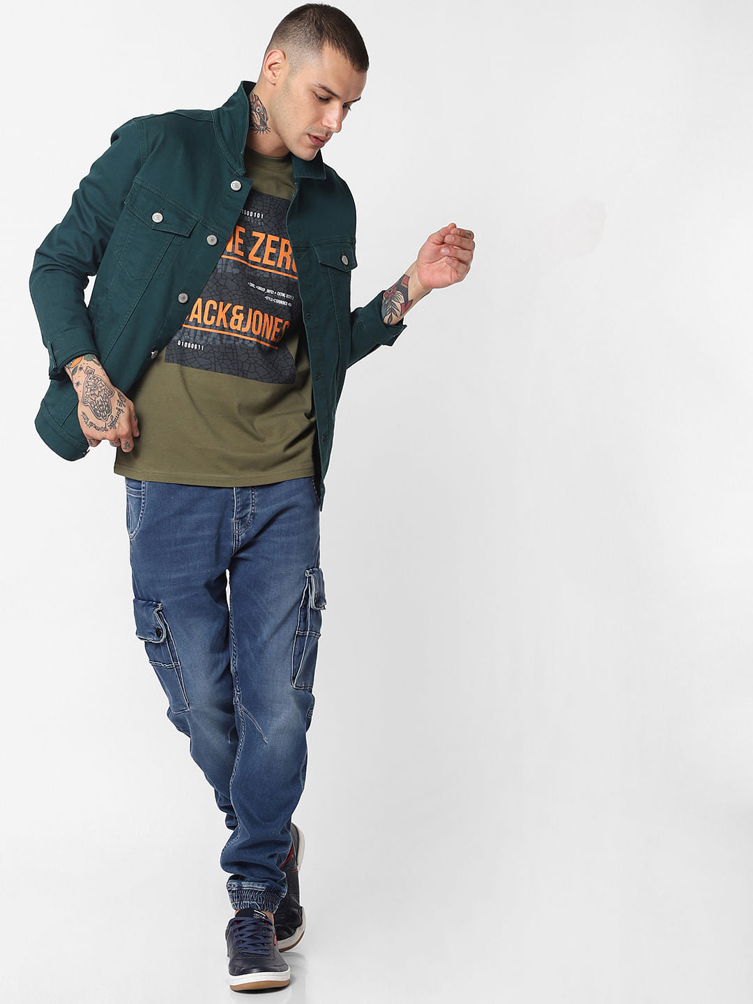 Green Graphic Print Crew Neck T-Shirt