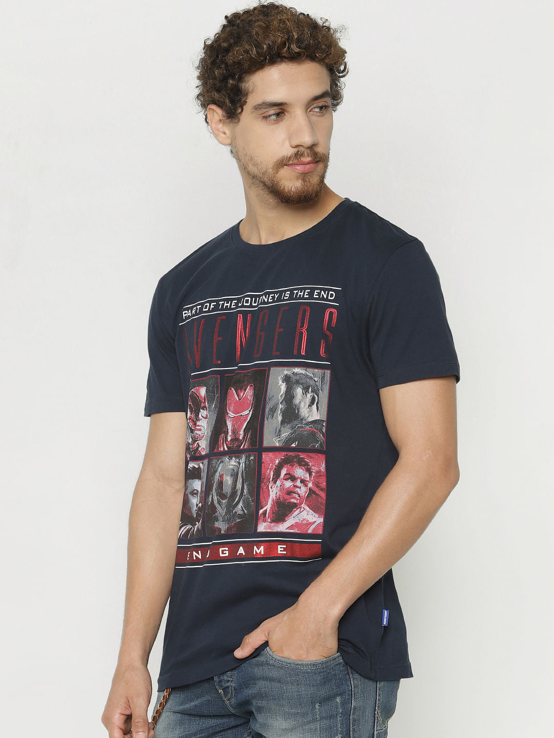 X Avengers Blue Printed Crew Neck T-Shirt