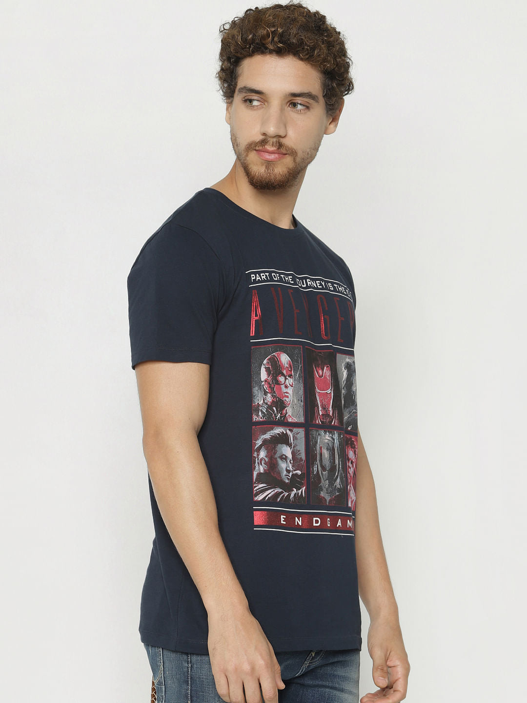 X Avengers Blue Printed Crew Neck T-Shirt