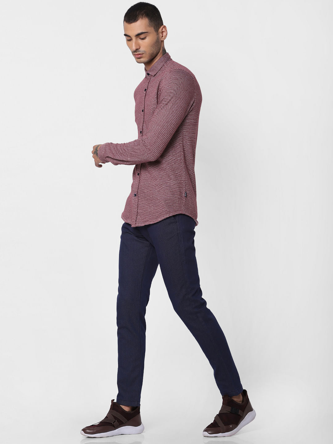 Red All Over Print Full Sleeves Shirt
