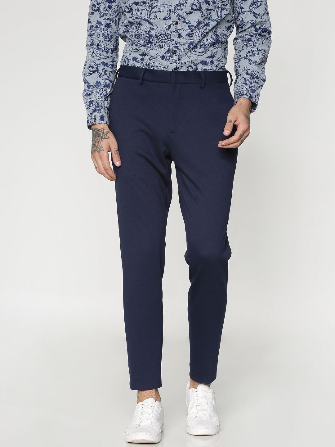 Blue Tailored Slim Fit Trousers