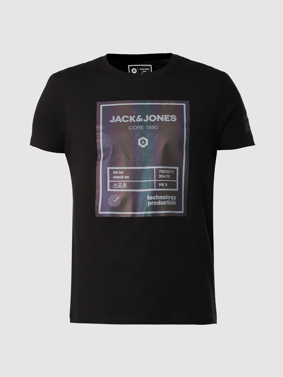 Black Logo Print Crew Neck T-Shirt