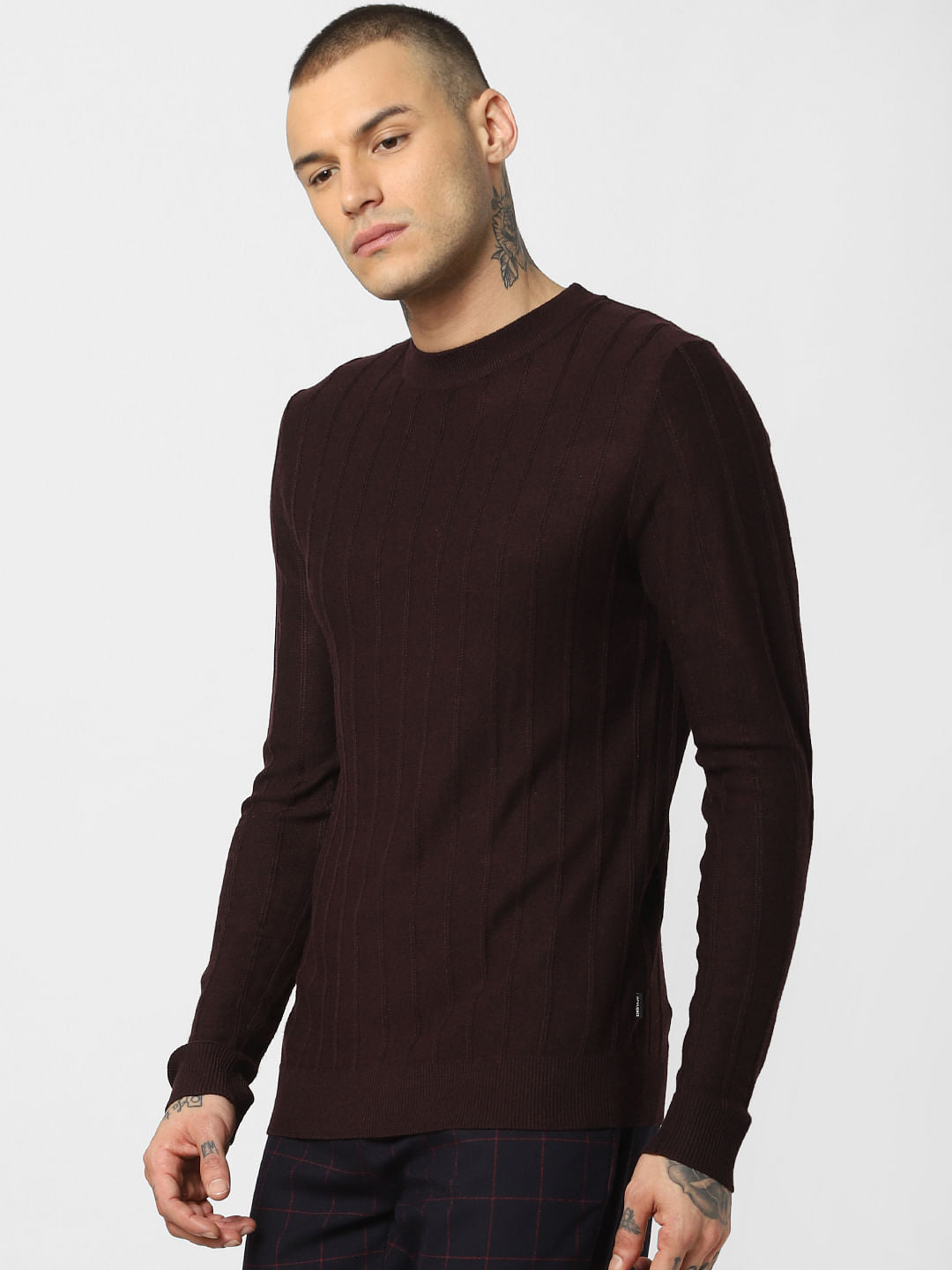 Burgundy Striped Pullover
