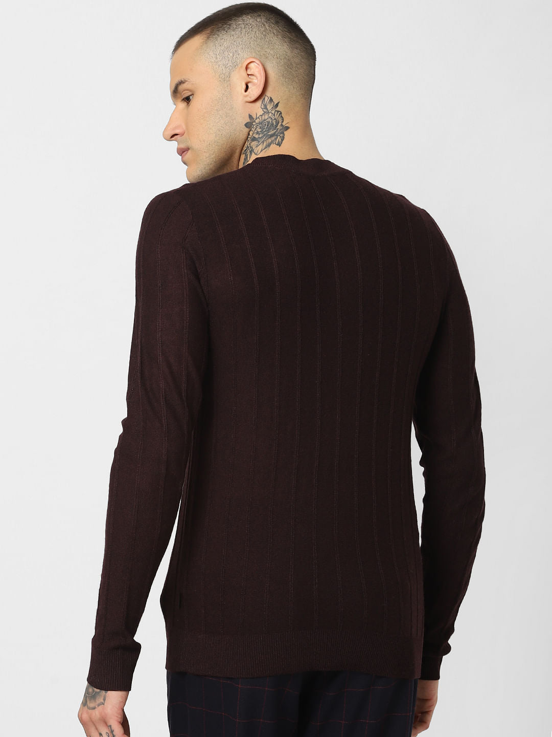 Burgundy Striped Pullover