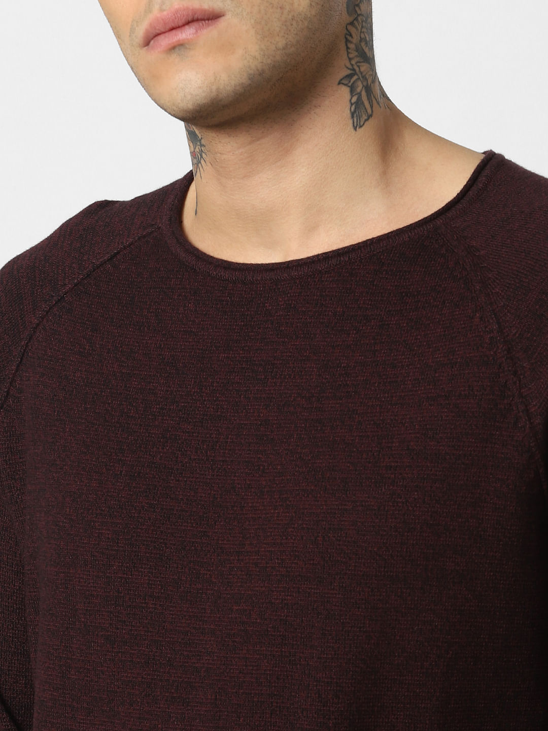 Burgundy Crew Neck Pullover