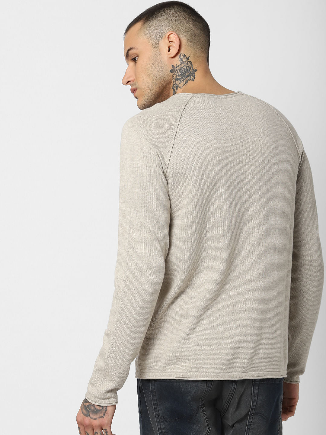 Cream Crew Neck Pullover