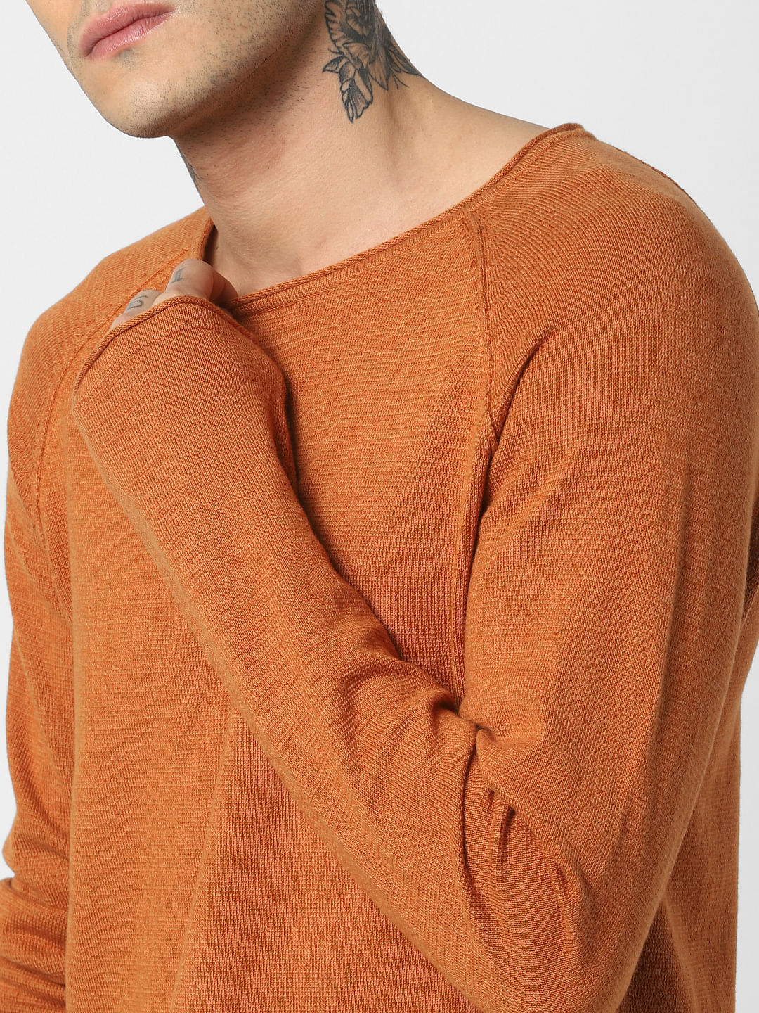 Brown Crew Neck Pullover