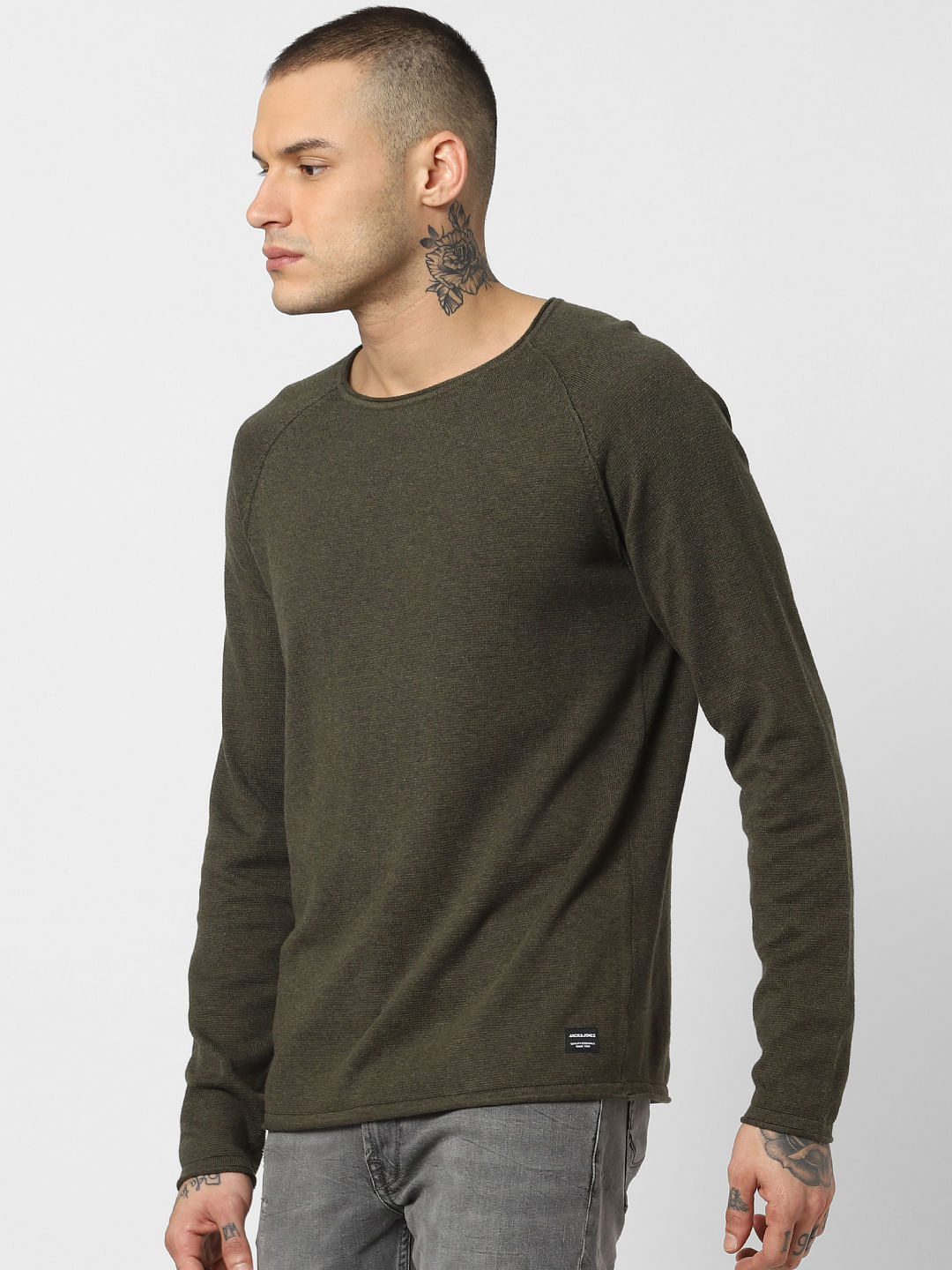 Olive Crew Neck Pullover