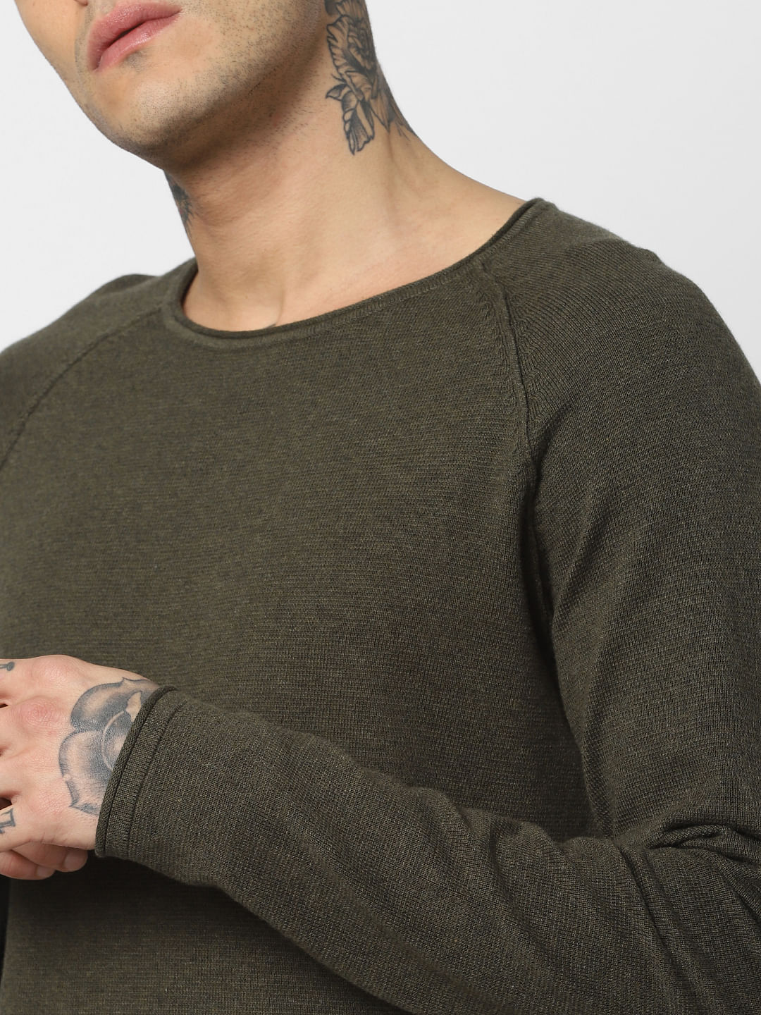 Olive Crew Neck Pullover
