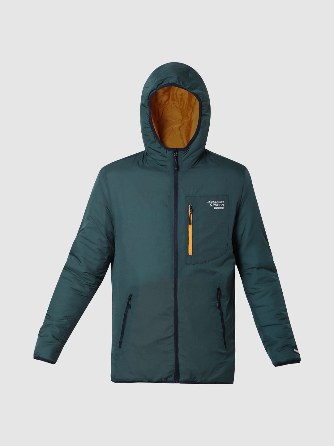 Green Zip Up Hooded Jacket