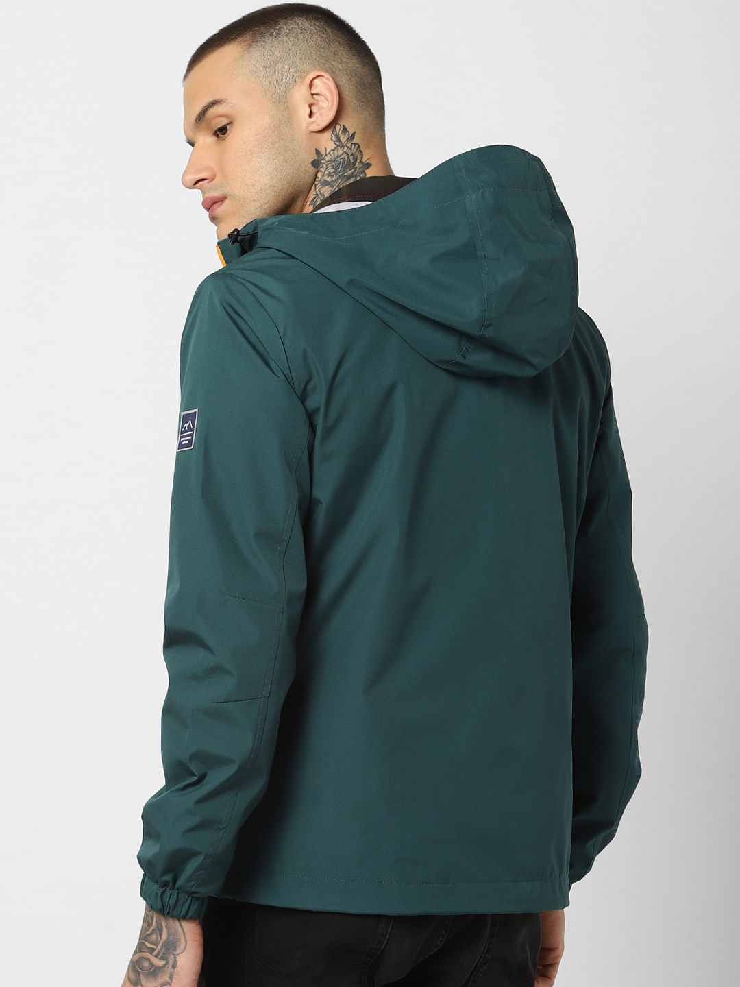 Green Zip Up Hooded Jacket