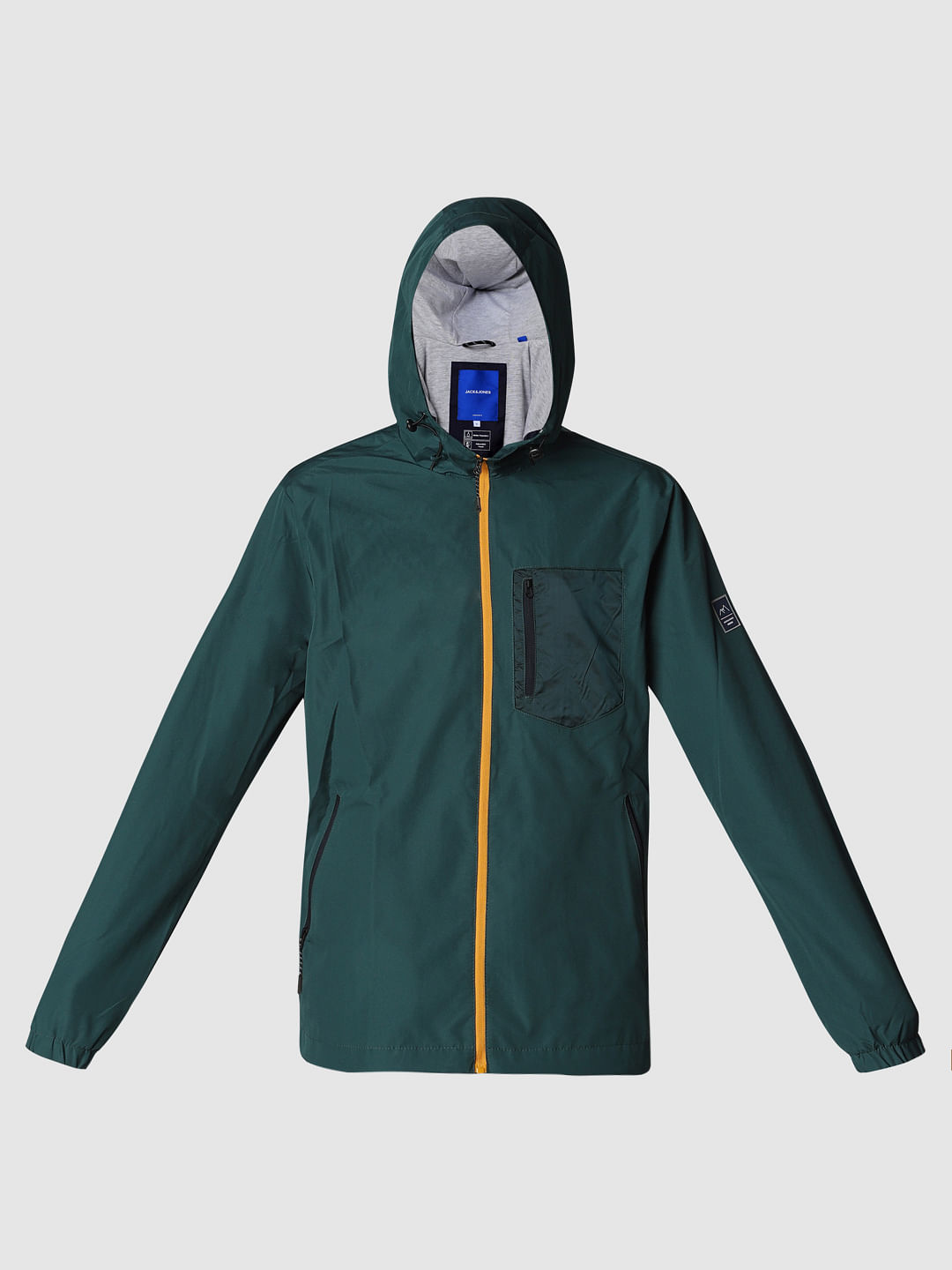 Green Zip Up Hooded Jacket