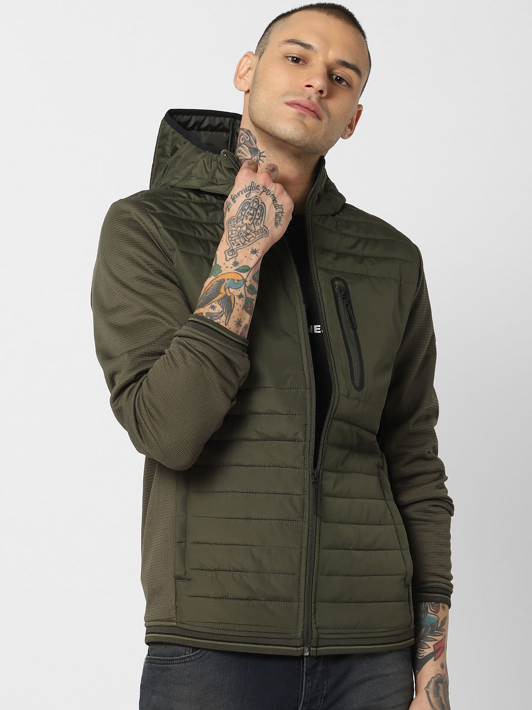 Green Hooded Puffer Jackets