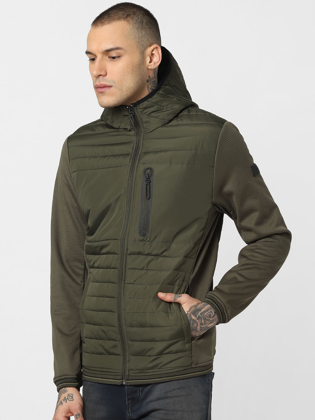 Green Hooded Puffer Jackets