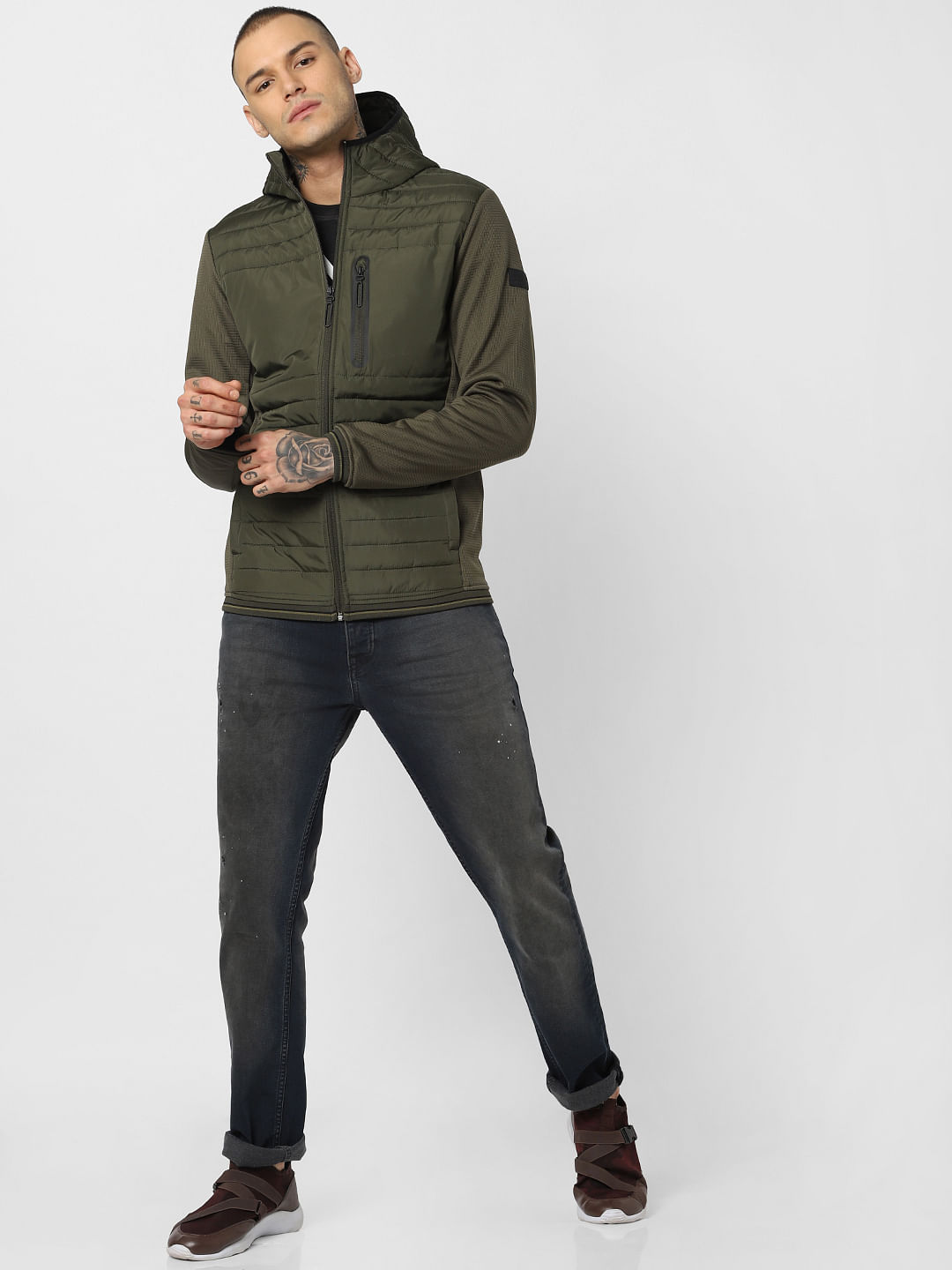 Green Hooded Puffer Jackets
