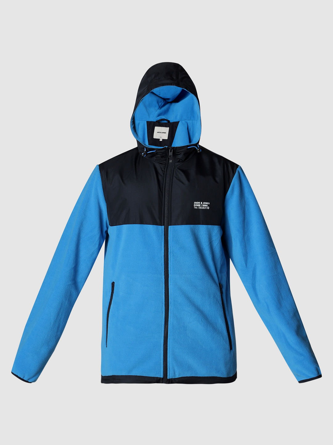 Blue Hooded Fleece Jacket