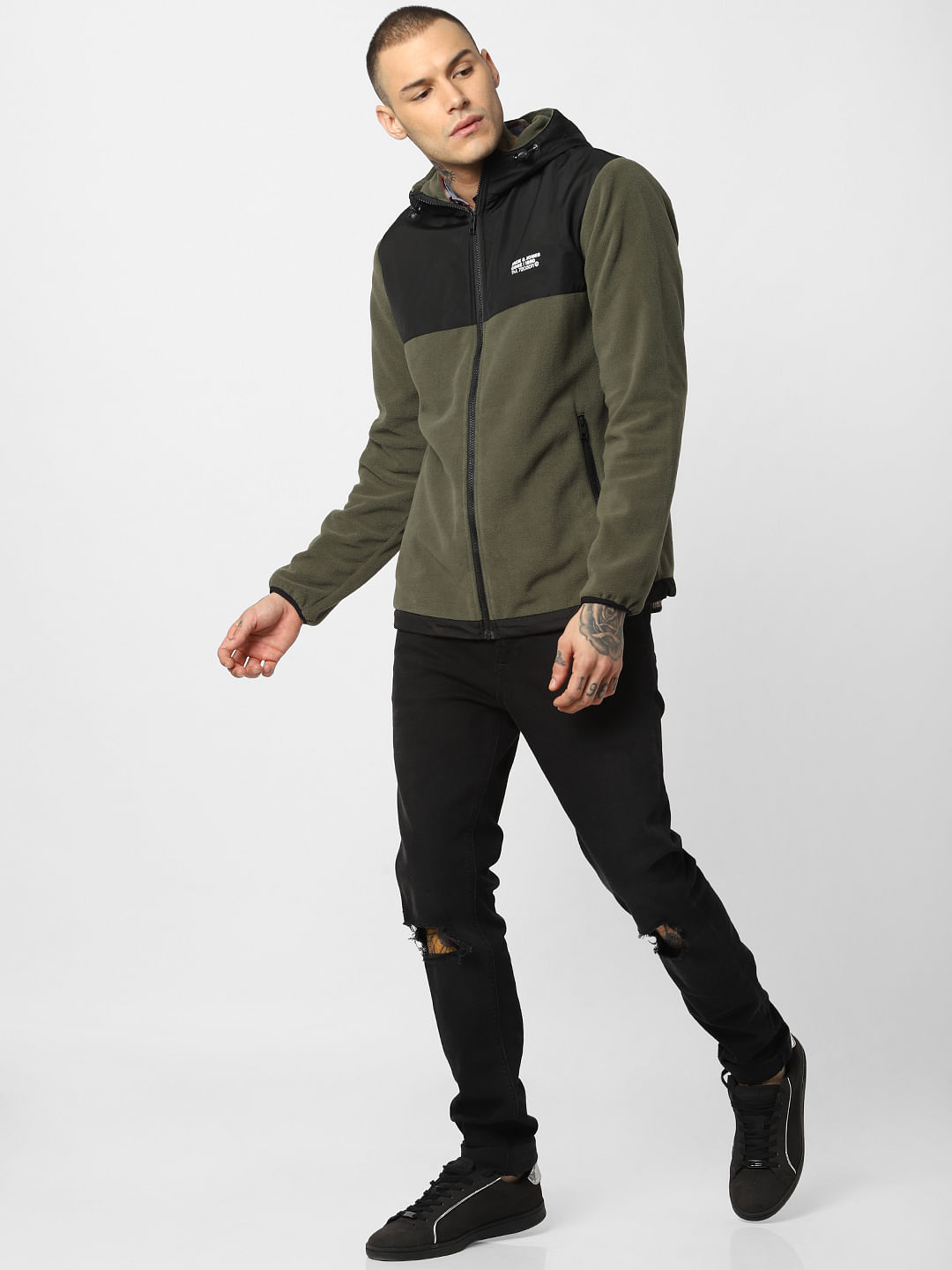 Green Hooded Fleece Jacket