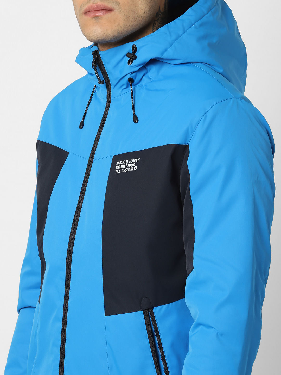 Blue Zip Up Hooded Jacket