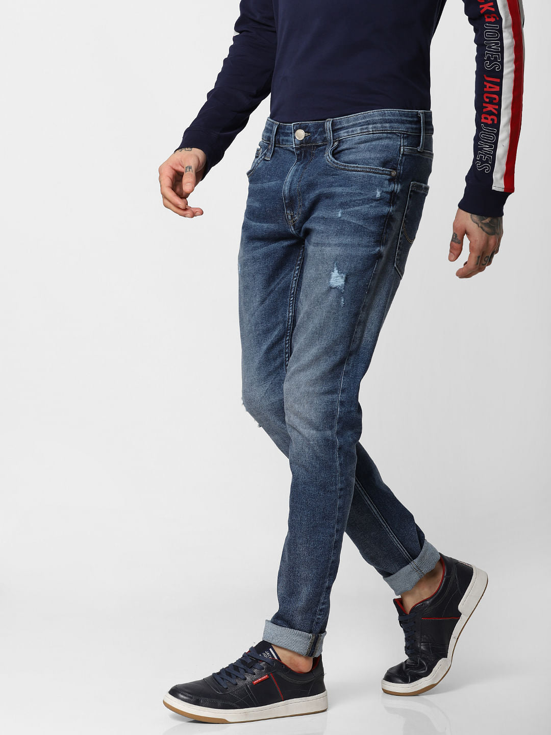 Dark Blue Low Rise Liam Skinny Fit Jeans