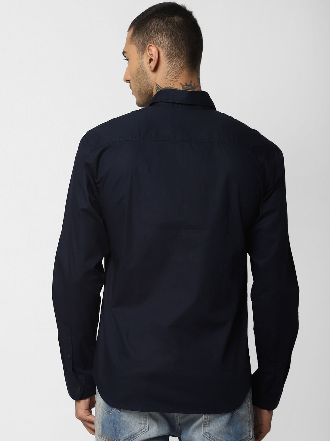 Navy Blue Full Sleeves Shirt