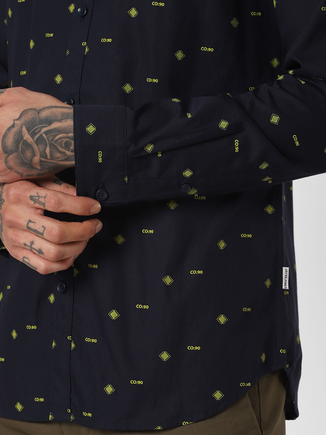 Blue All Over Print Full Sleeves Shirt