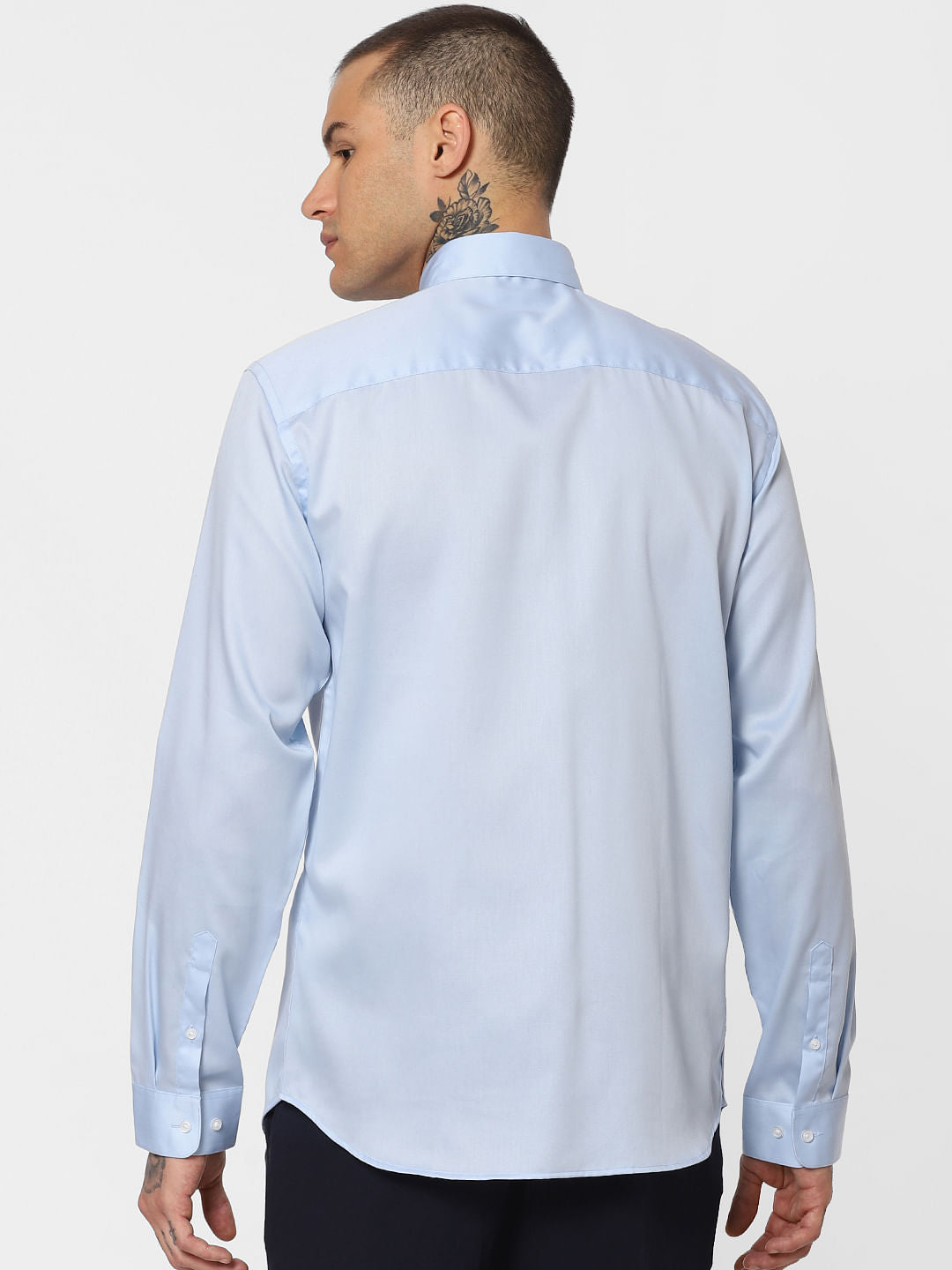 Blue Slim Fit Full Sleeves Shirt