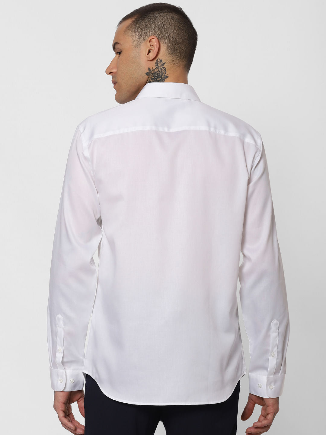 White Slim Fit Full Sleeves Shirt