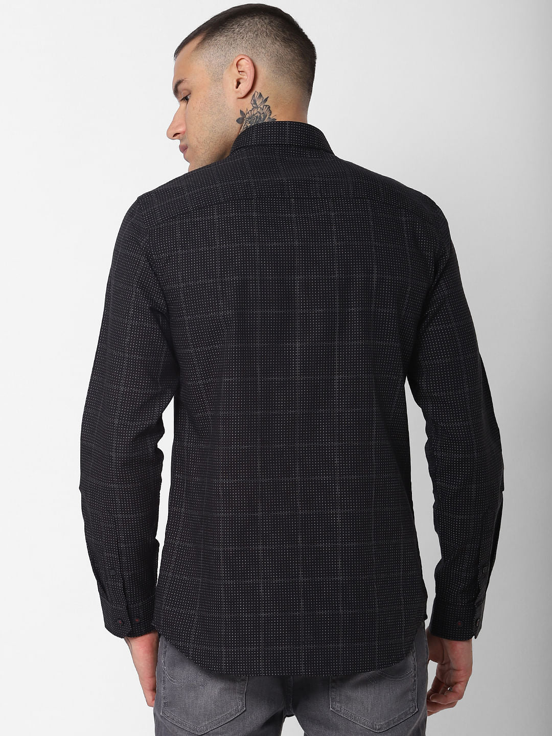 Black Check Full Sleeves Shirt