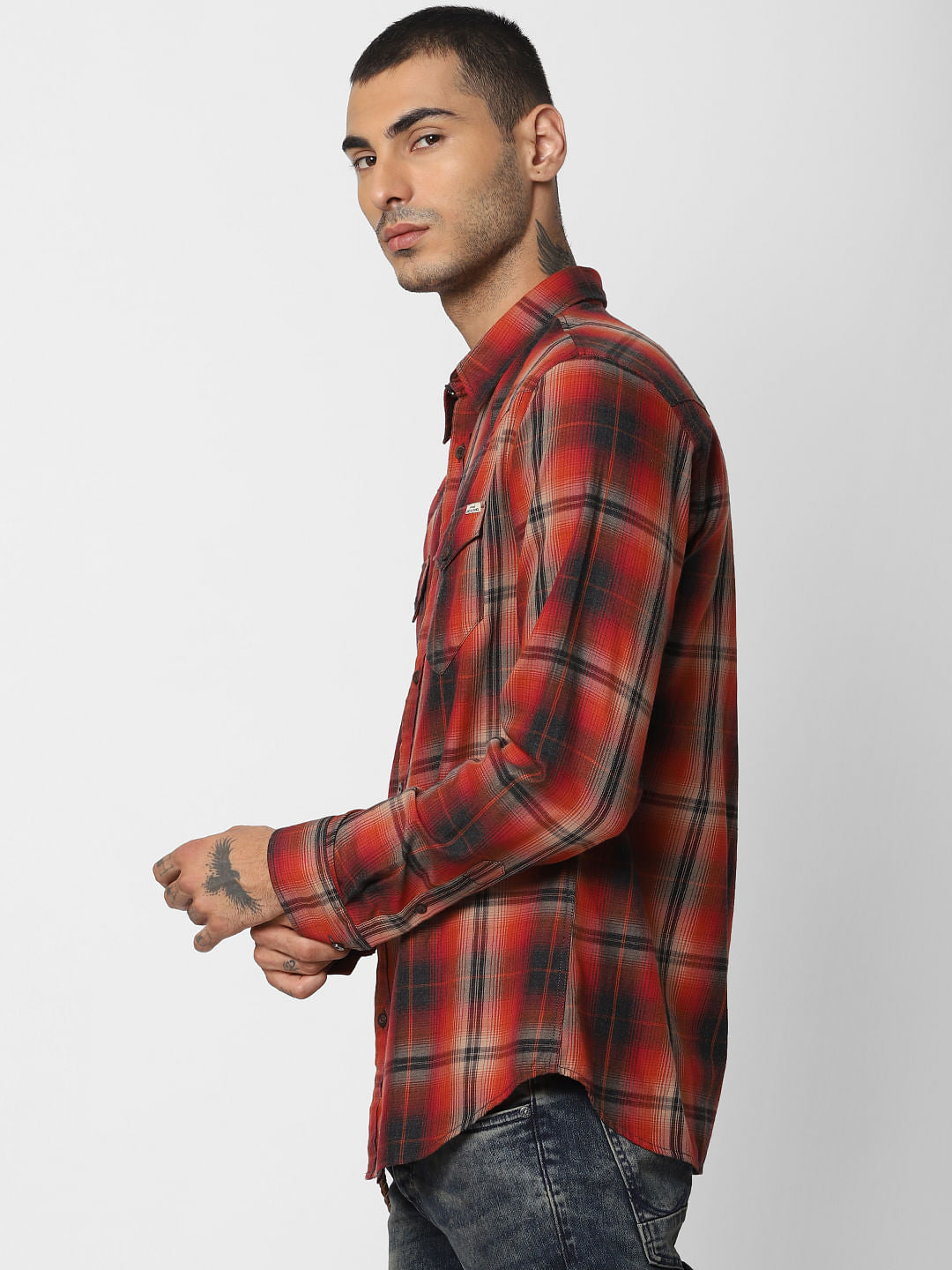 Red Check Full Sleeves Shirt