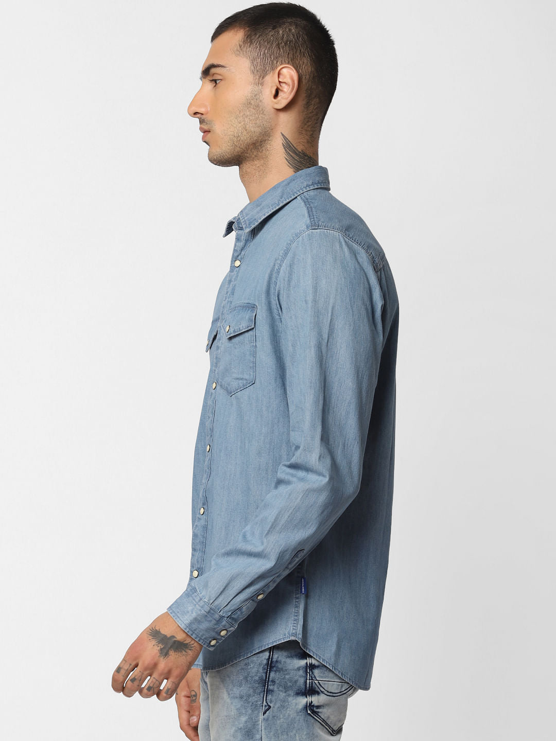 Light Blue Denim Full Sleeves Shirt