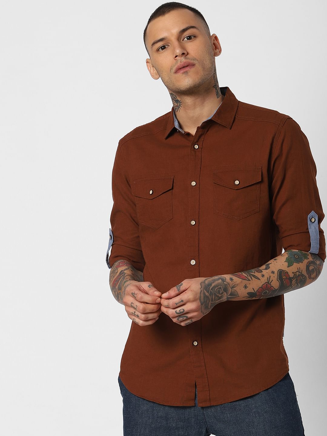 Dark Brown Full Sleeves Shirt