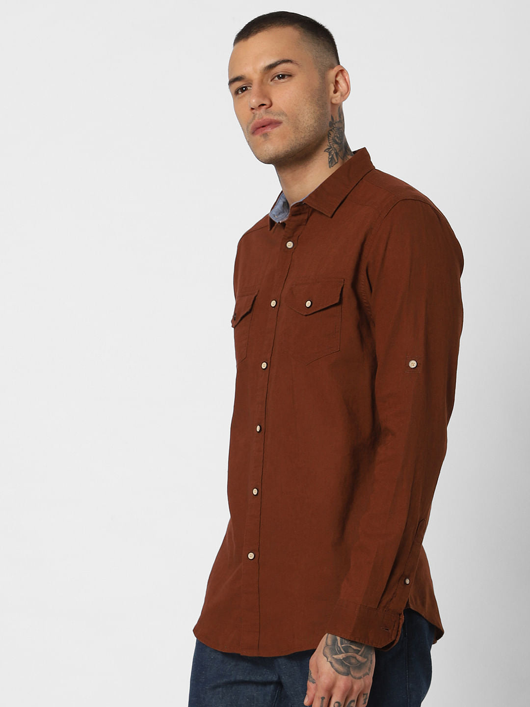 Dark Brown Full Sleeves Shirt