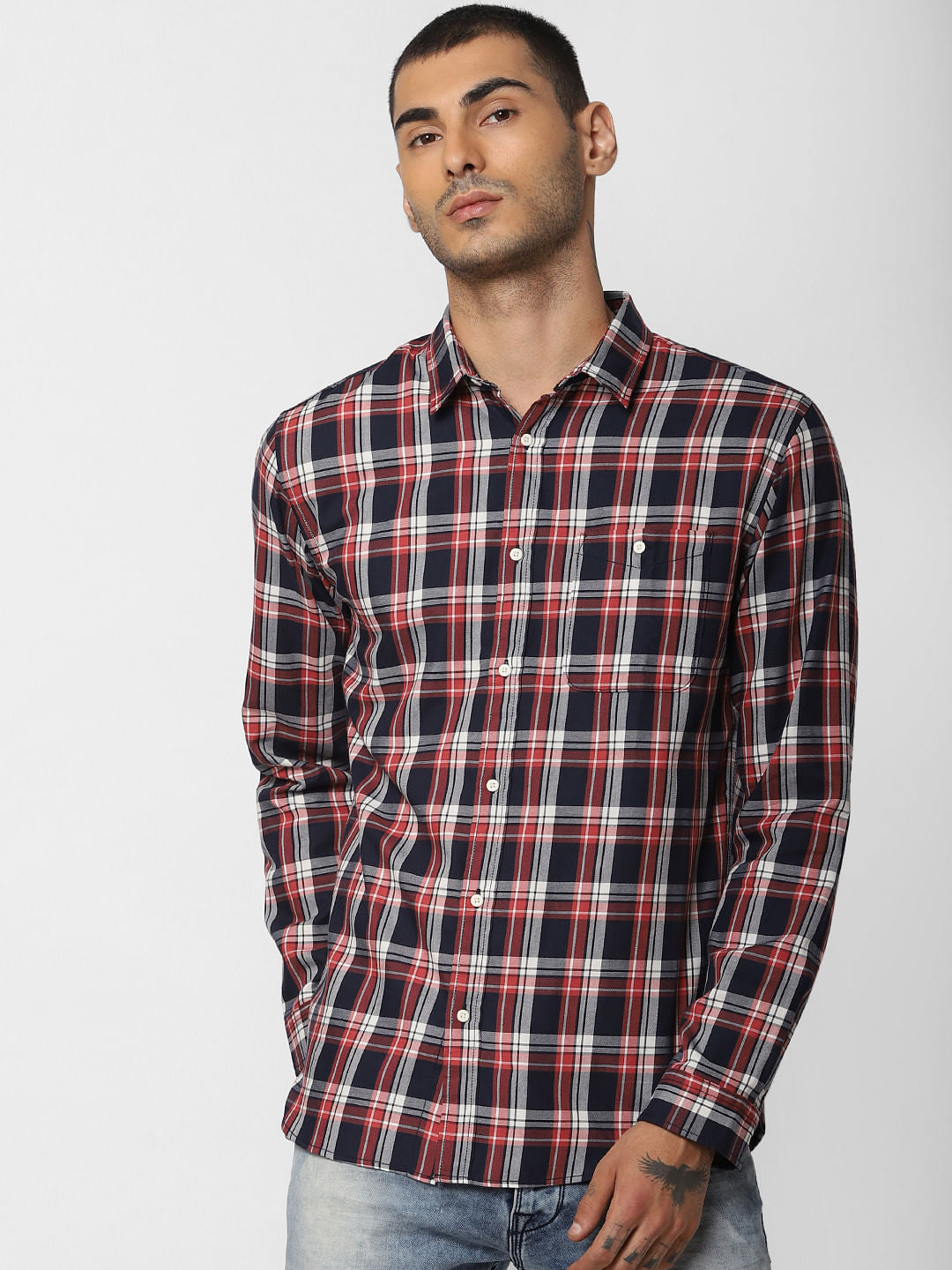 Red Check Full Sleeves Shirt